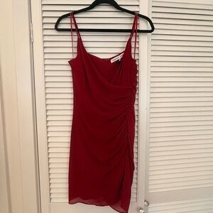 Rebecca Minkoff Ruched Red Mini Dress
